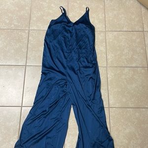 Silk blue romper